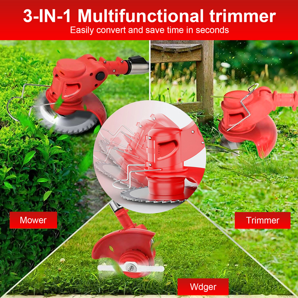 3-in-1 Cordless Lawn Mower ( 2 x FREE Batteries)